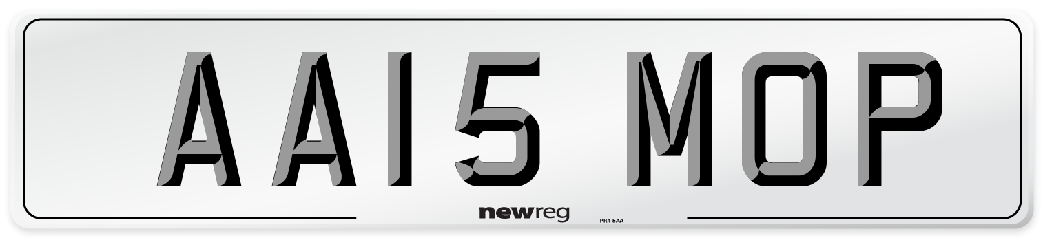 AA15 MOP Number Plate from New Reg